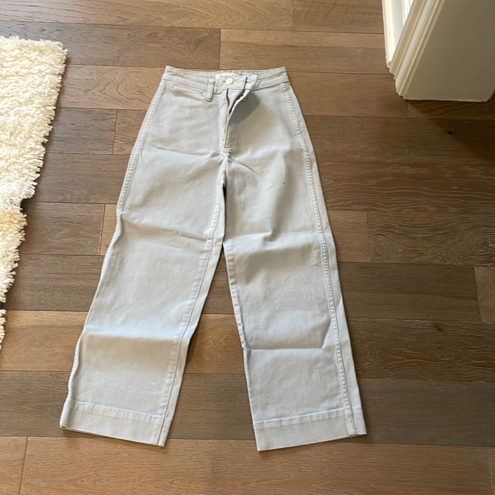 Madewell light blue corduroy wide leg jeans